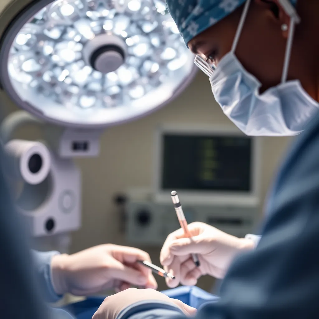 Close-Up of Advanced Surgical Technology in Use