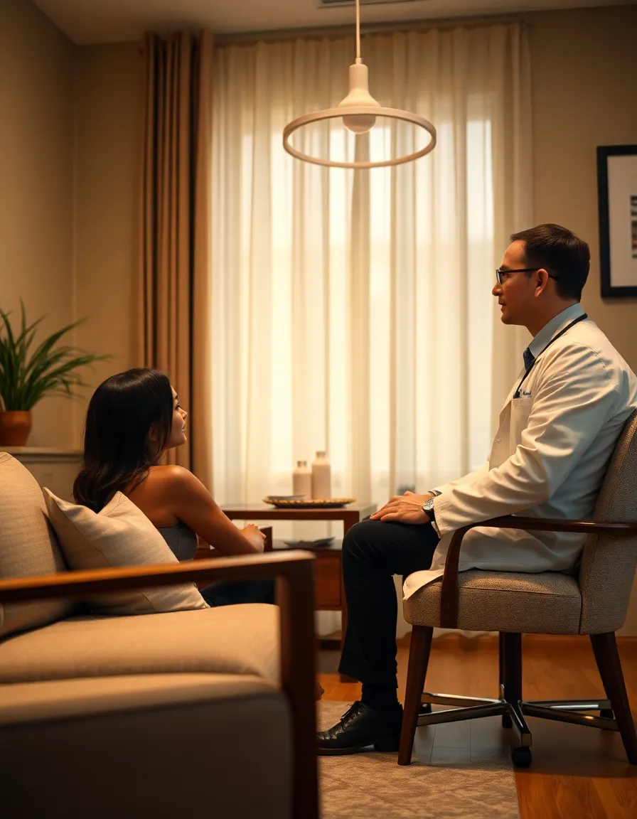 Surgeon Consulting with Patient in Office