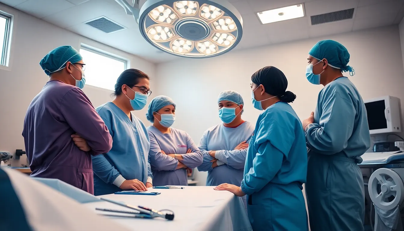Surgeons Collaborating in Operating Room