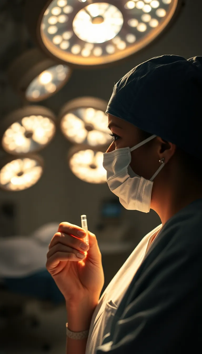 Nurse Administering Anesthesia in Surgery