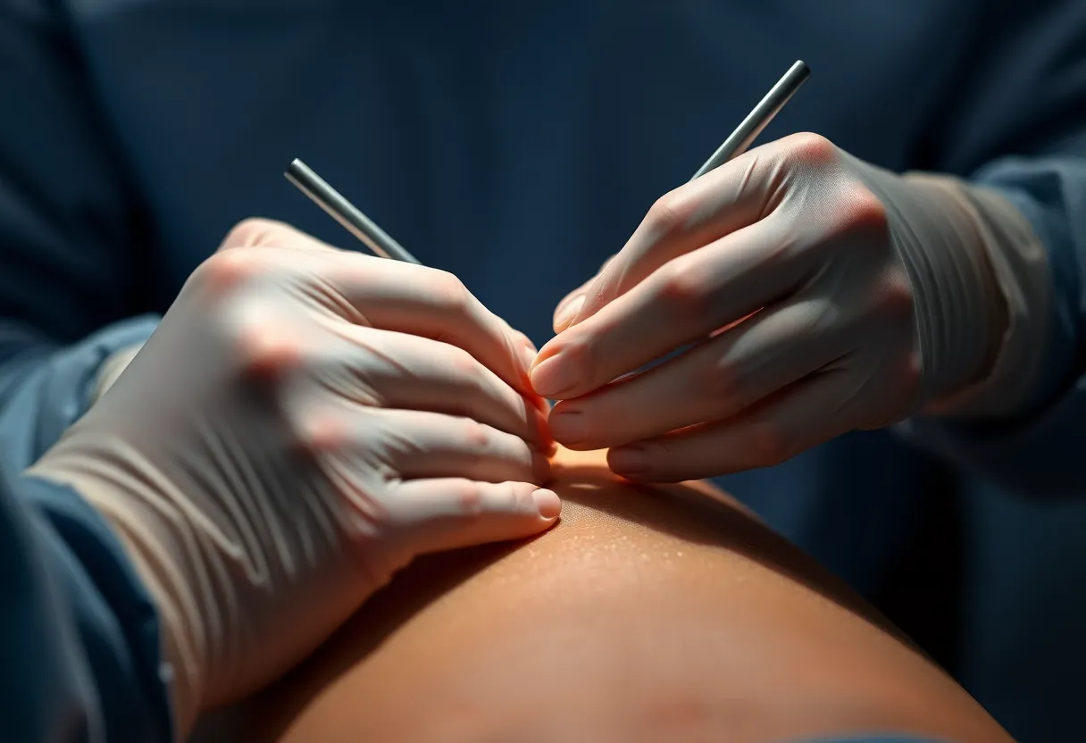 Close-Up of Surgical Suturing