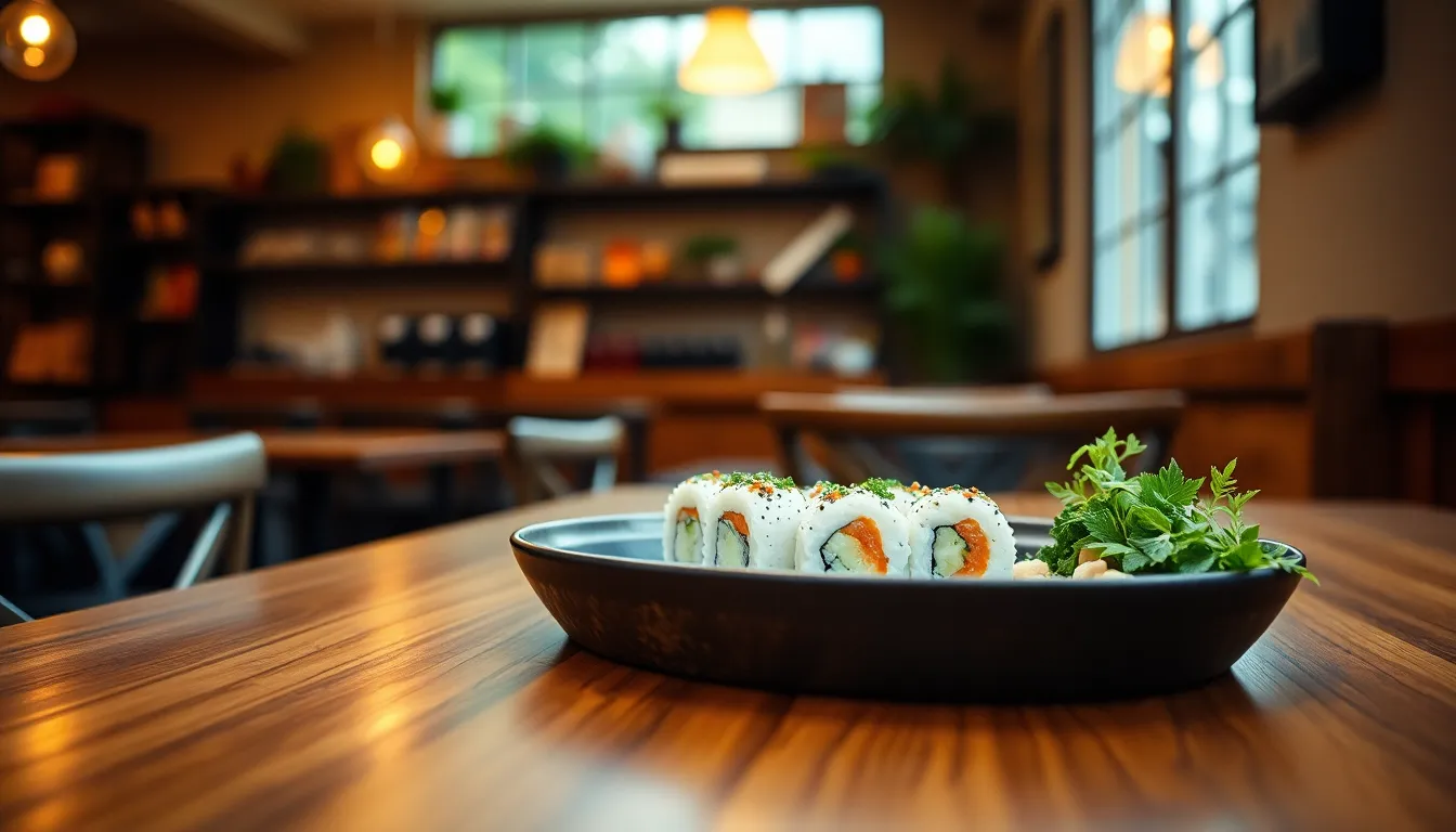 Sushi at a Cozy Café