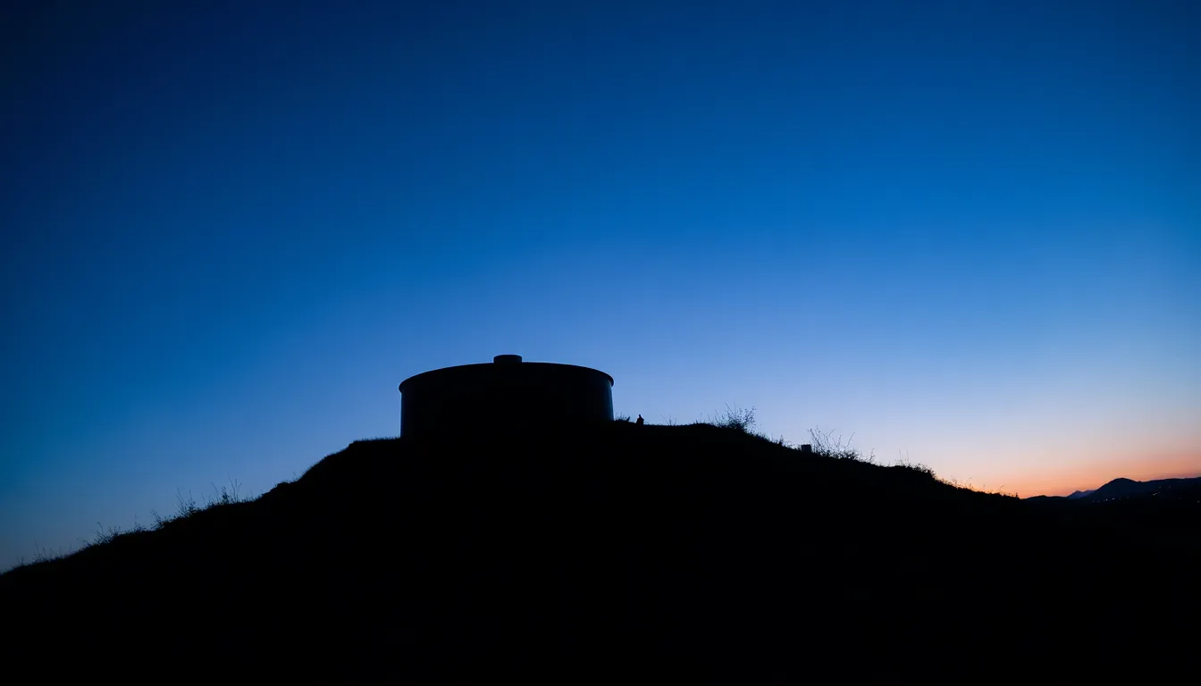 Tank Silhouette at Twilight