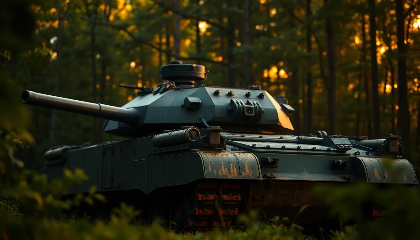Armored Tank at Golden Hour