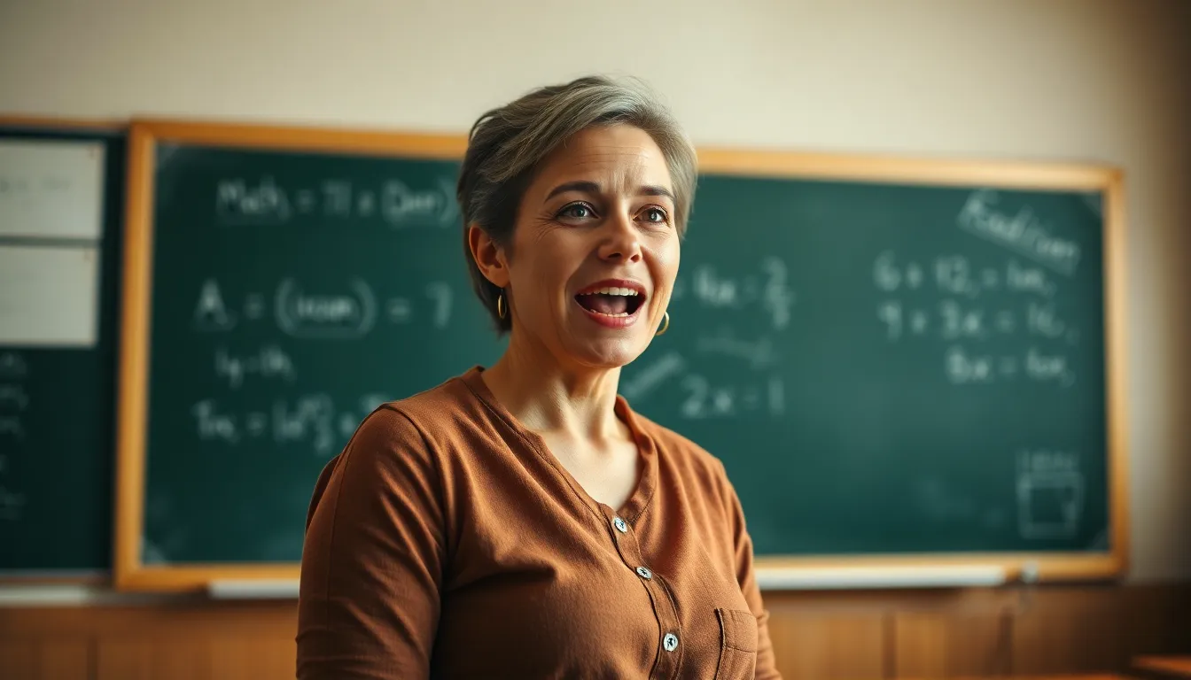 Engaged Teacher Explaining Math to Students