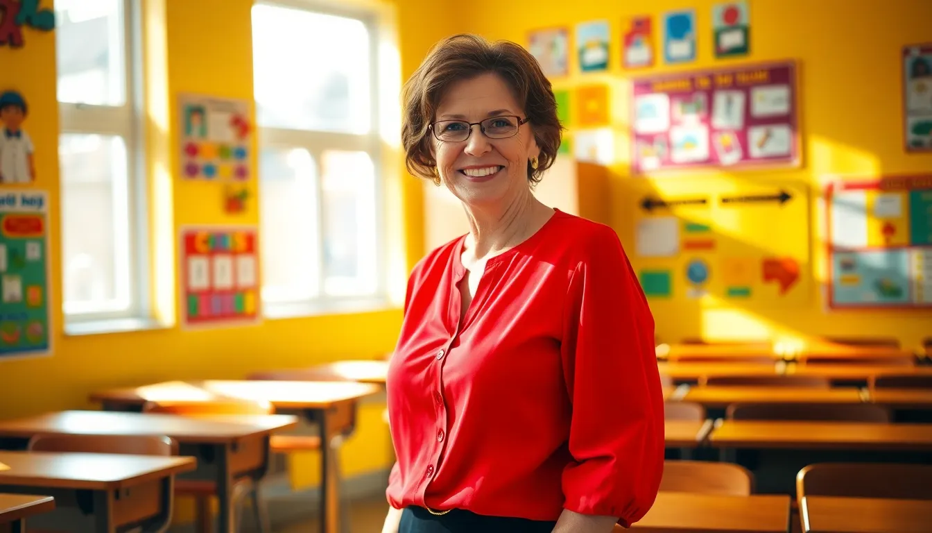 Engaged Teacher in Classroom Setting