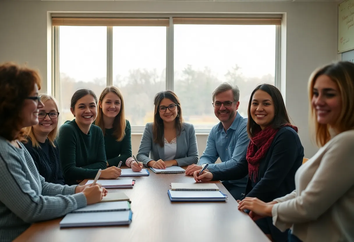 Diverse Teachers Collaborating in Classroom