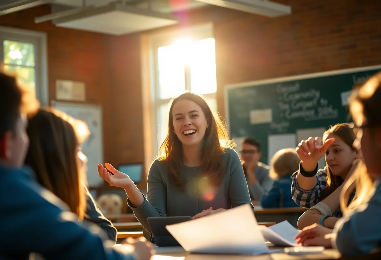 Passionate Teacher Engaging High School Students