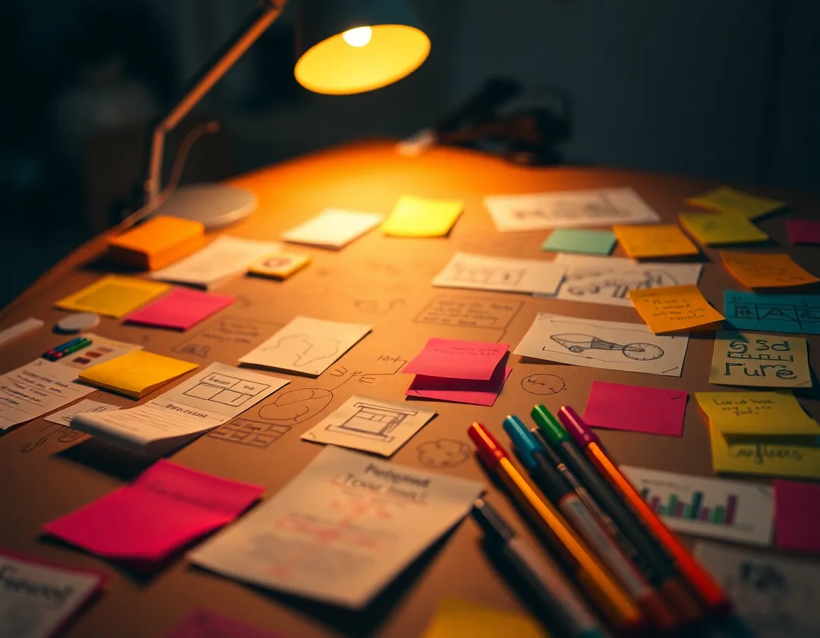 Creative Project Board Surrounded by Teamwork