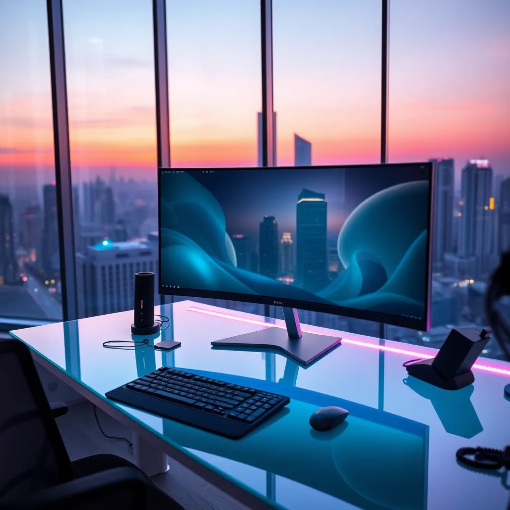 Next-Gen Office Environment with Ultra-HD Display