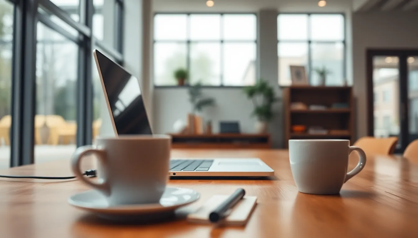 Modern Office Workspace With Laptop