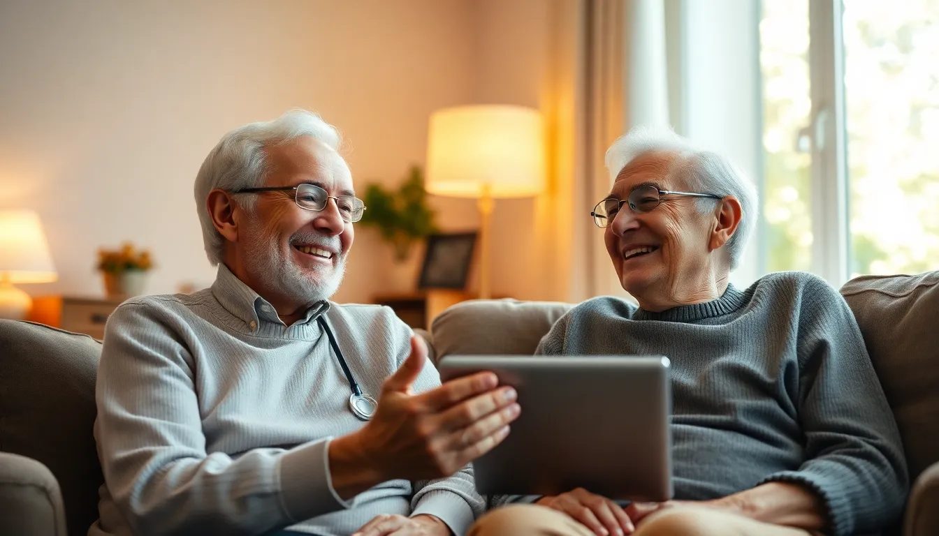A young couple engages in a health video call on their laptop, showcasing the convenience and intimacy of telemedicine. Soft daylight filters through sheer curtains, creating a calm and welcoming environment. The cinematic color grading enhances the warmth of the scene, while the focus captures their expressions and the technology seamlessly. This image reflects the modern approach to healthcare, emphasizing the importance of connection and communication in times of need.