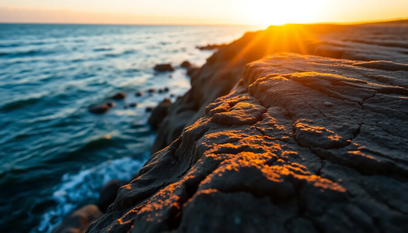 Textured Weathered Rock Formation