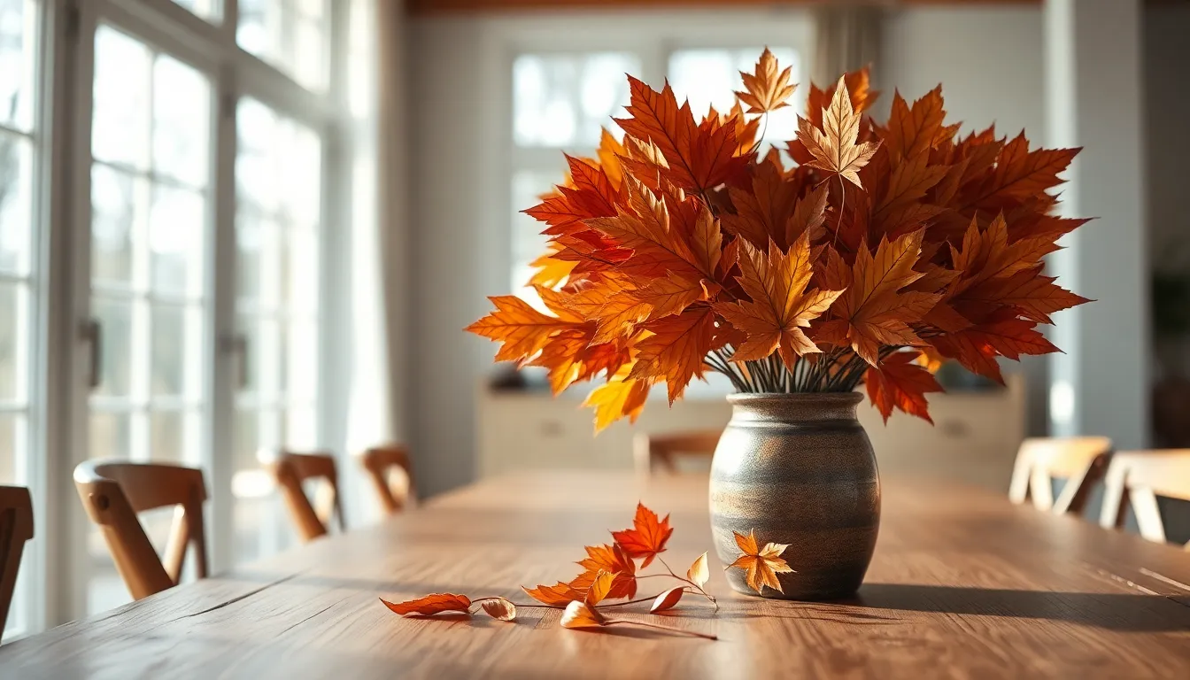 Autumn Leaves Centerpiece for Thanksgiving