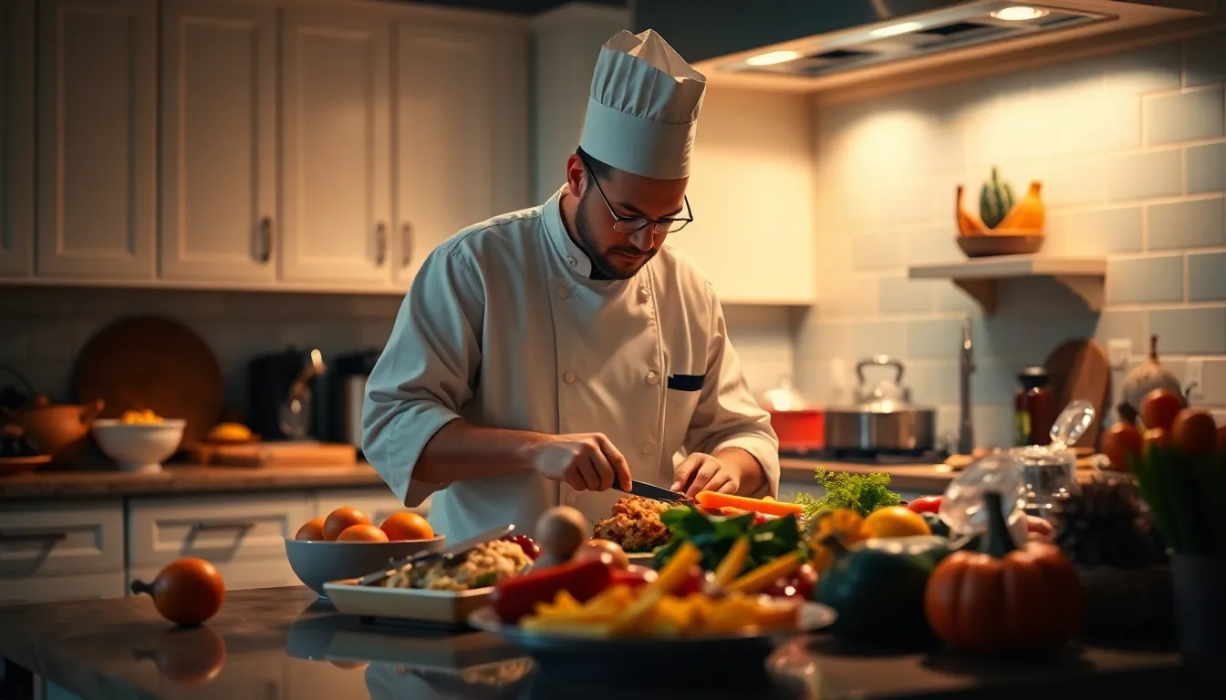 Chef Cooking a Thanksgiving Feast