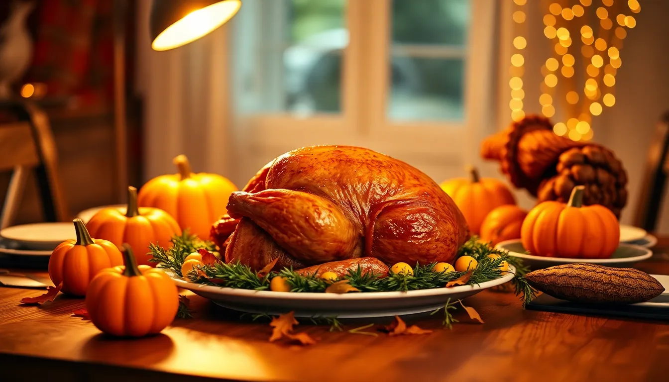 Beautifully Arranged Thanksgiving Table Setting
