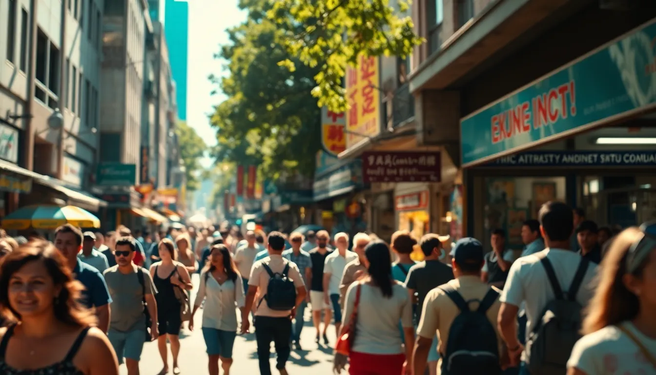 This energetic timelapse captures the vibrant pulse of city life as people move through bustling streets filled with vendors and activity. The captivating interplay between shadows and sunlight creates a play of textures, showcasing the urban environment in a fresh light. The use of a Dutch angle adds a sense of excitement and dynamism, inviting the viewer to immerse themselves in the lively atmosphere.