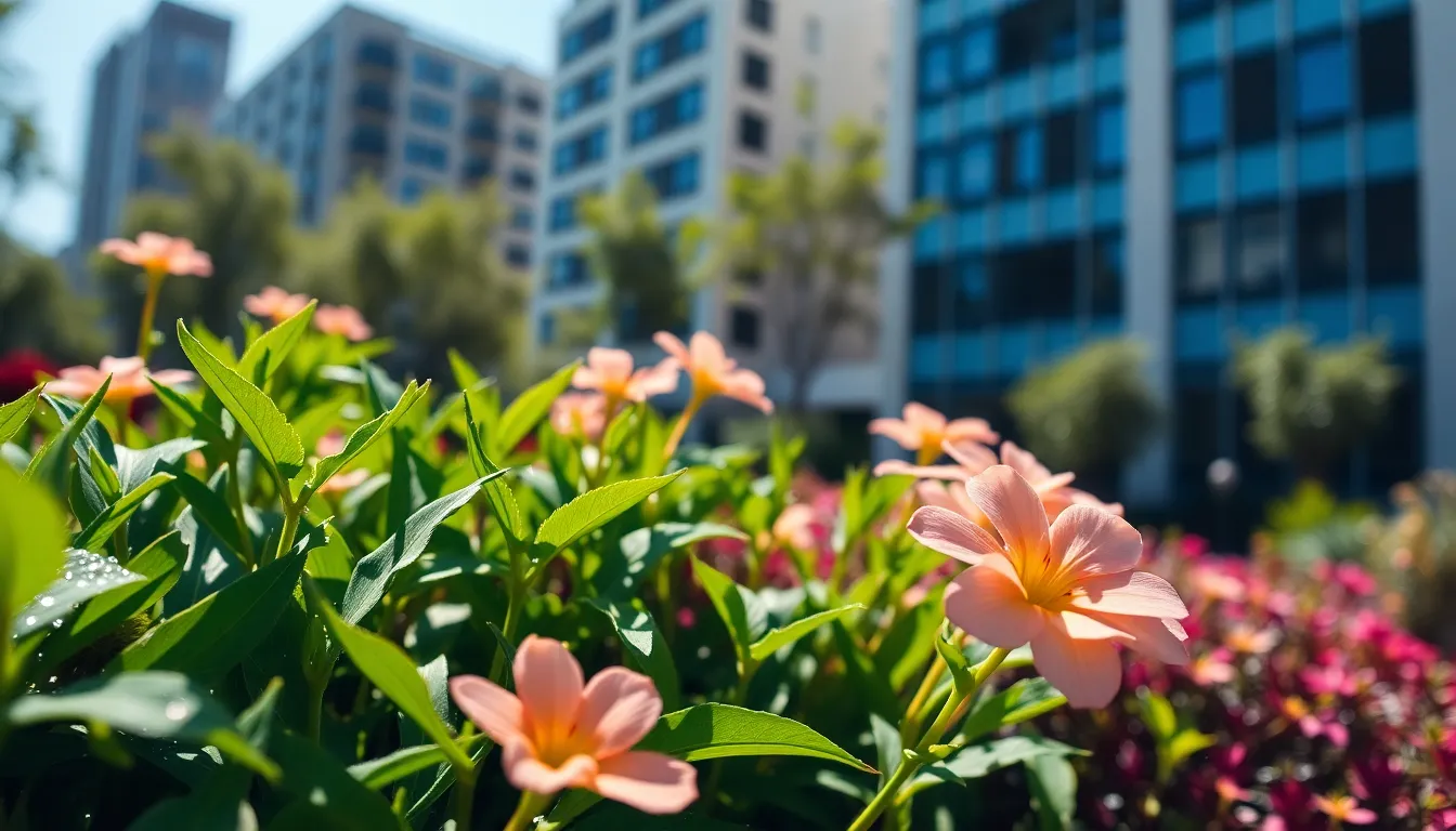 Urban Garden Flourishing Amidst City Life