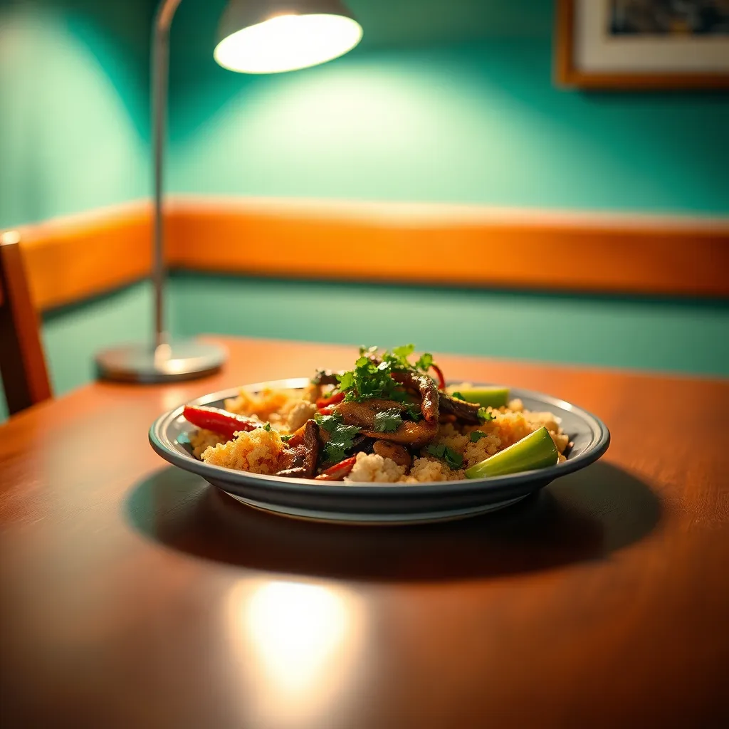 Colorful Local Cuisine on Wooden Table
