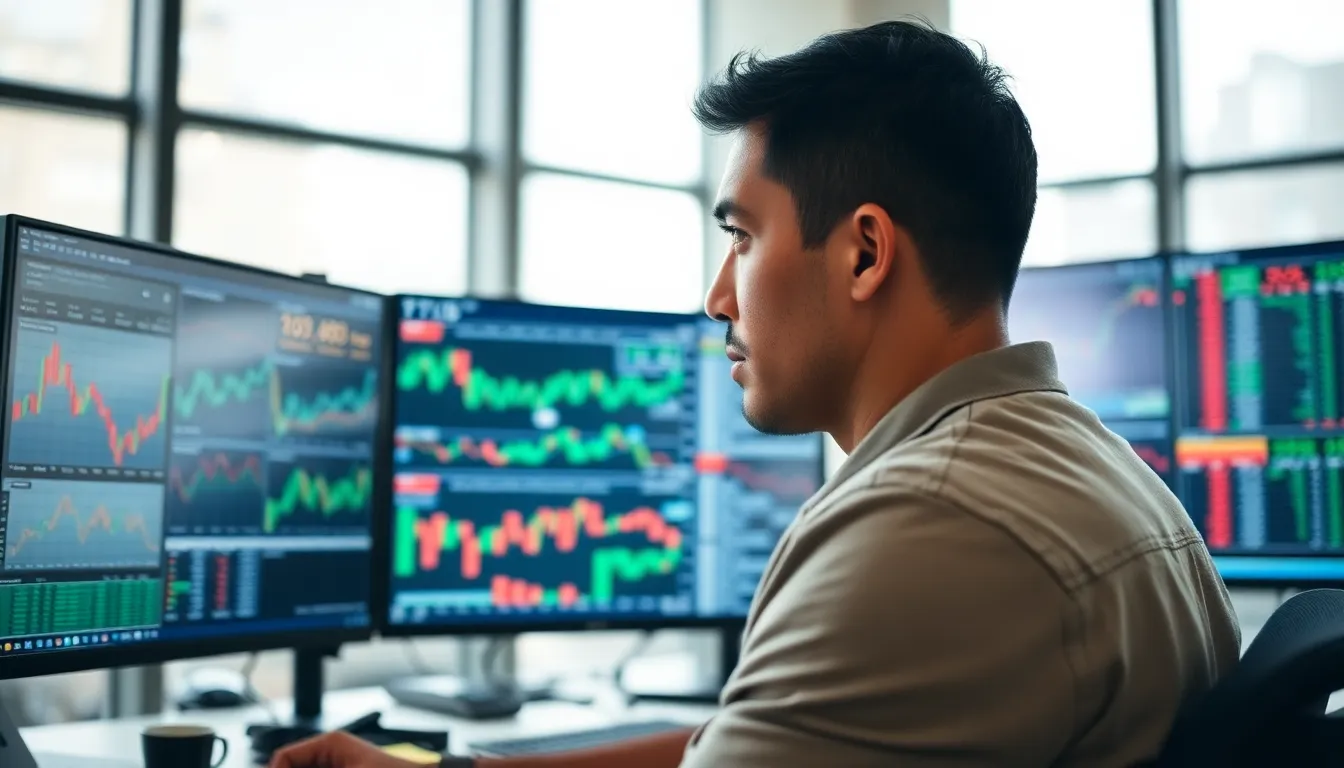 Modern Trader Analyzing Stock Charts