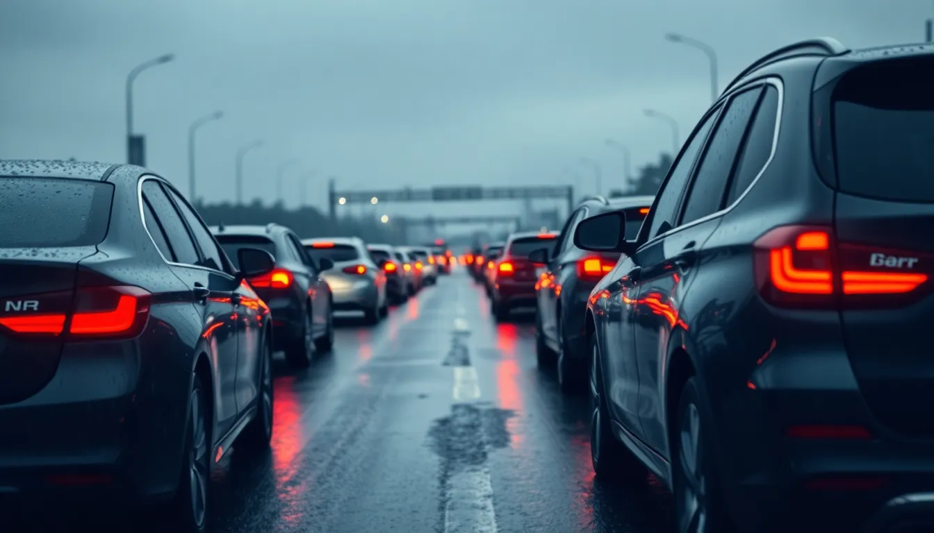 Nighttime Intersection with Neon Lights