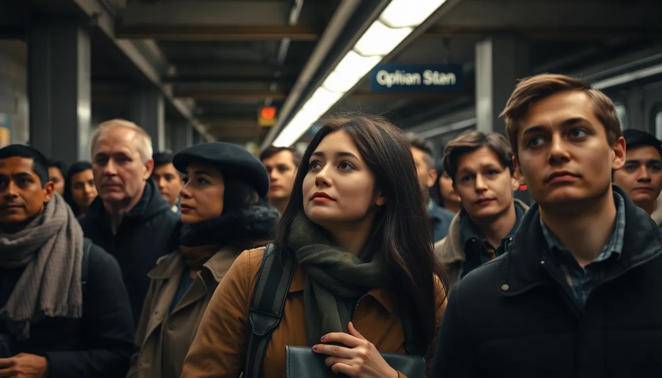Commuters Awaiting the Subway