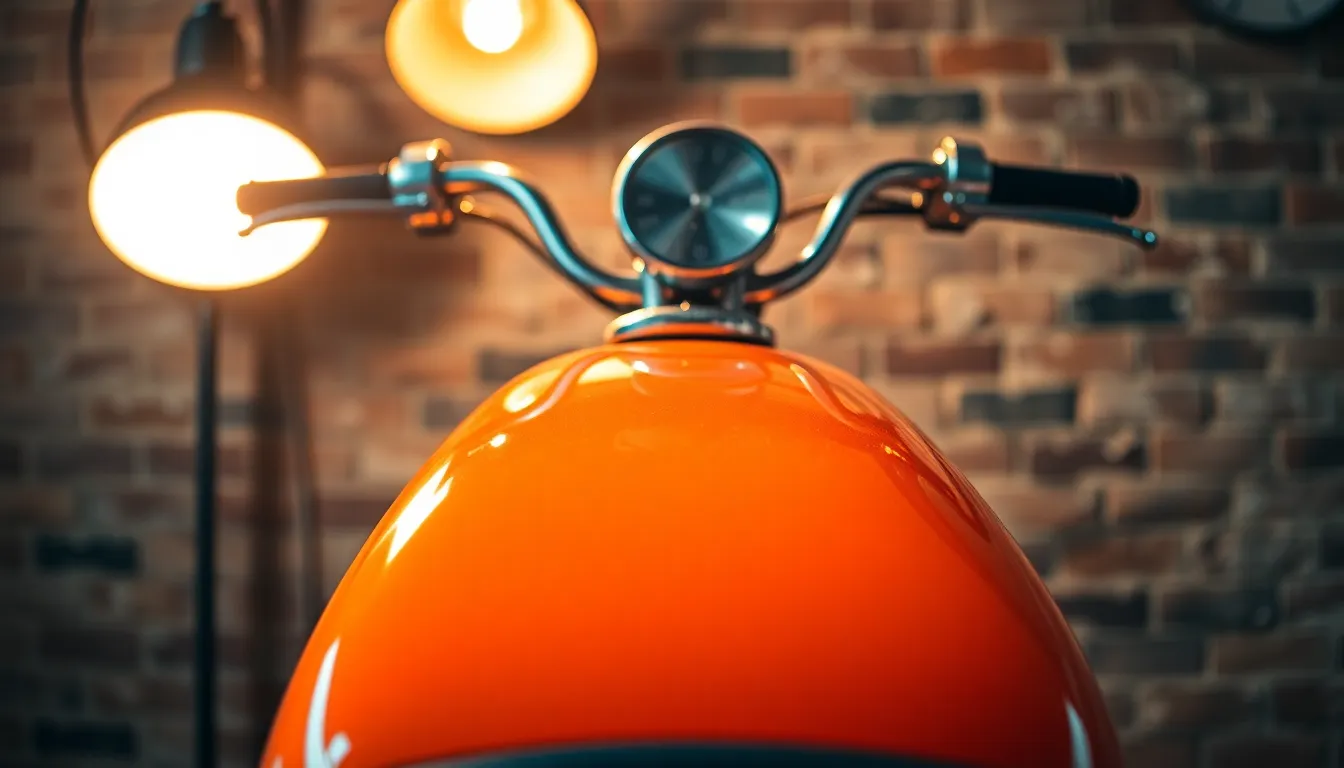 Vintage Bicycle Against Rustic Wall A beautifully restored vintage bicycle is placed against a rustic brick wall, illuminated by a warm tungsten lamp that creates dramatic shadows. The rich color grading enhances the bike's details, making it pop against the textured backdrop. This close-up shot captures both the charm of the bicycle and the character of the surroundings, drawing viewers into a world of nostalgia and craftsmanship.