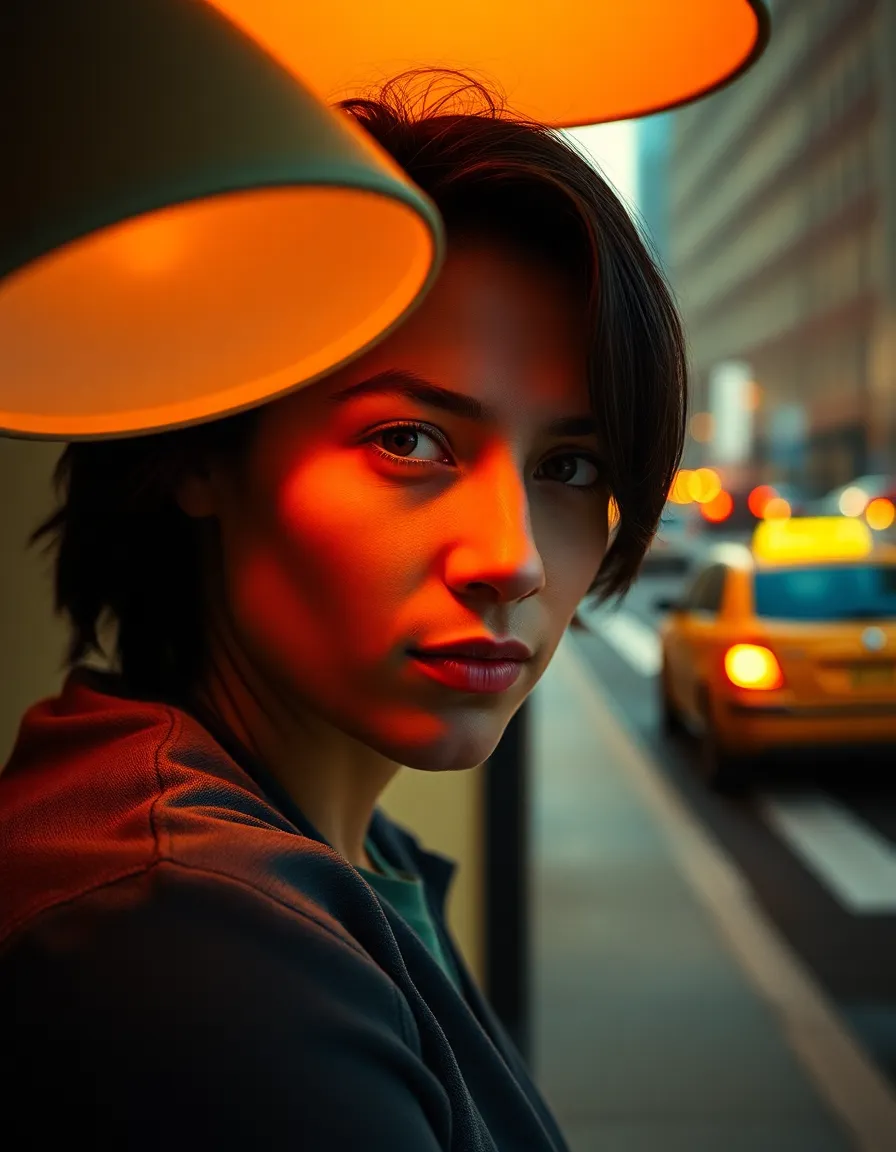 Taxi in Downtown Traffic