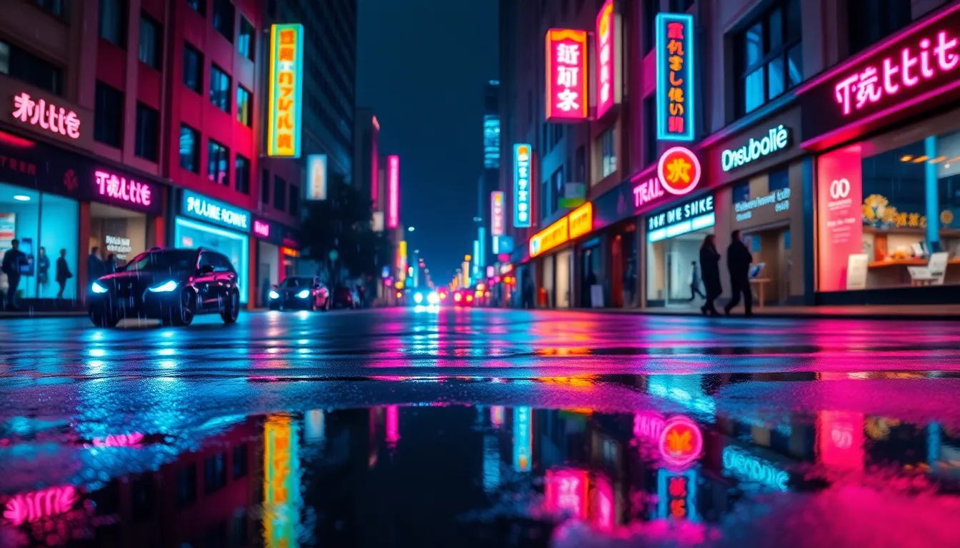 Rainy Night Traffic Reflections