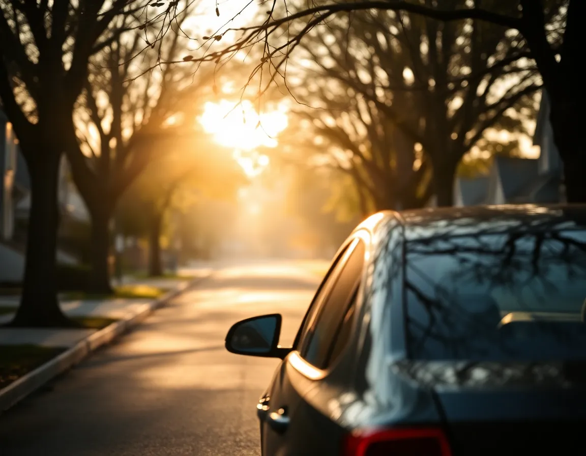 Quiet Suburban Street at Dawn