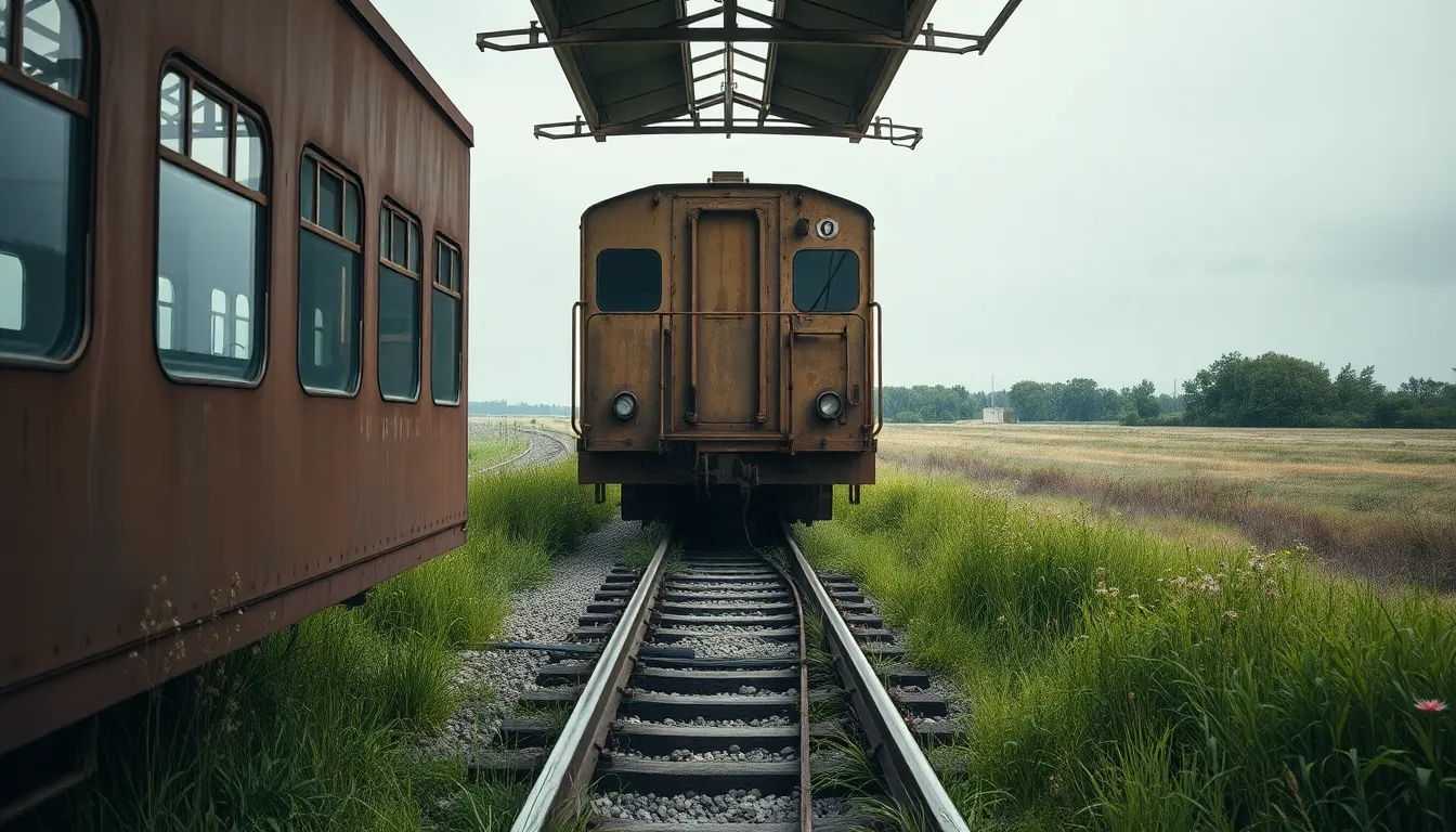 Old Train on Abandoned Tracks