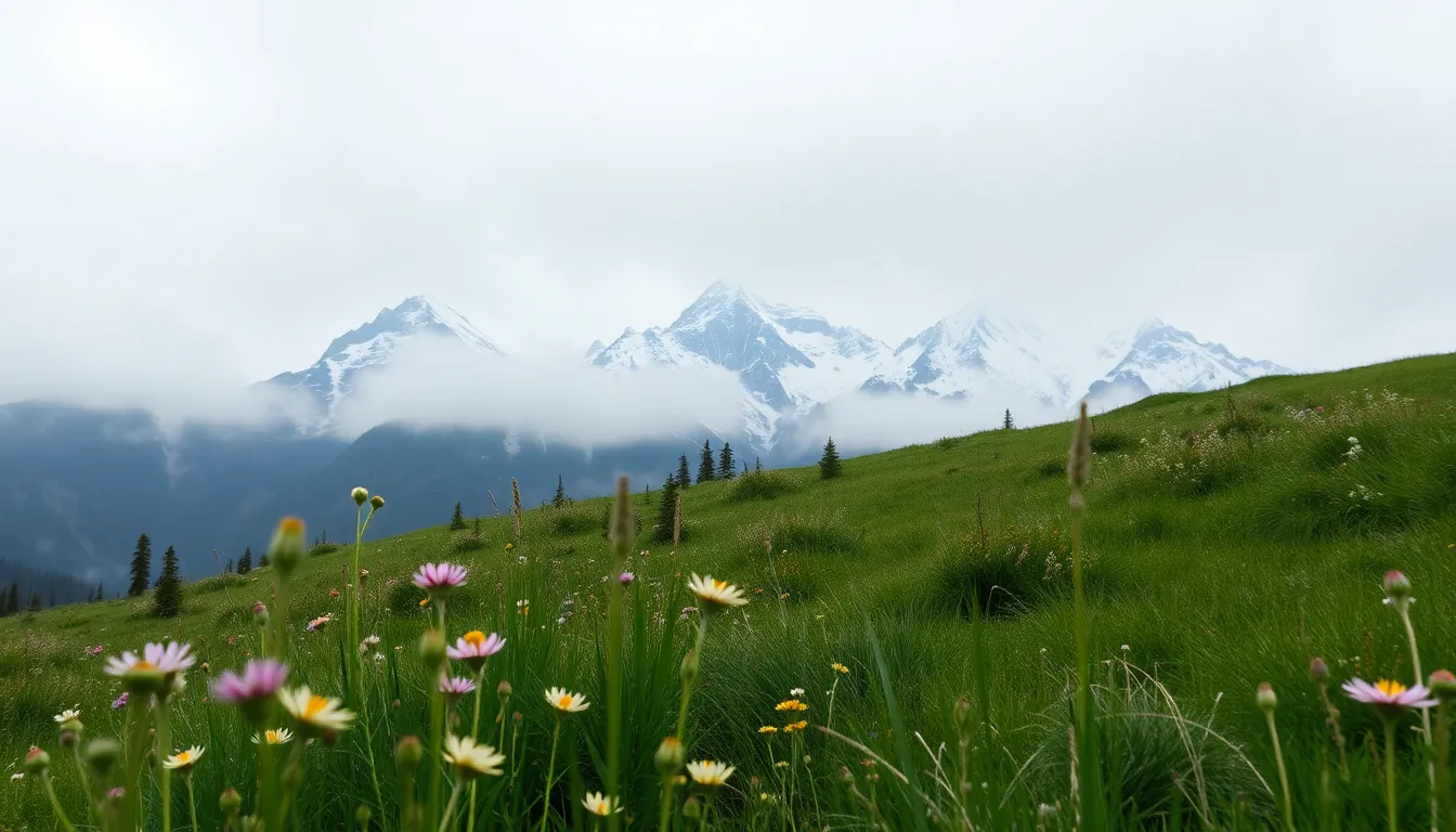 Misty Rocky Mountain Peaks
