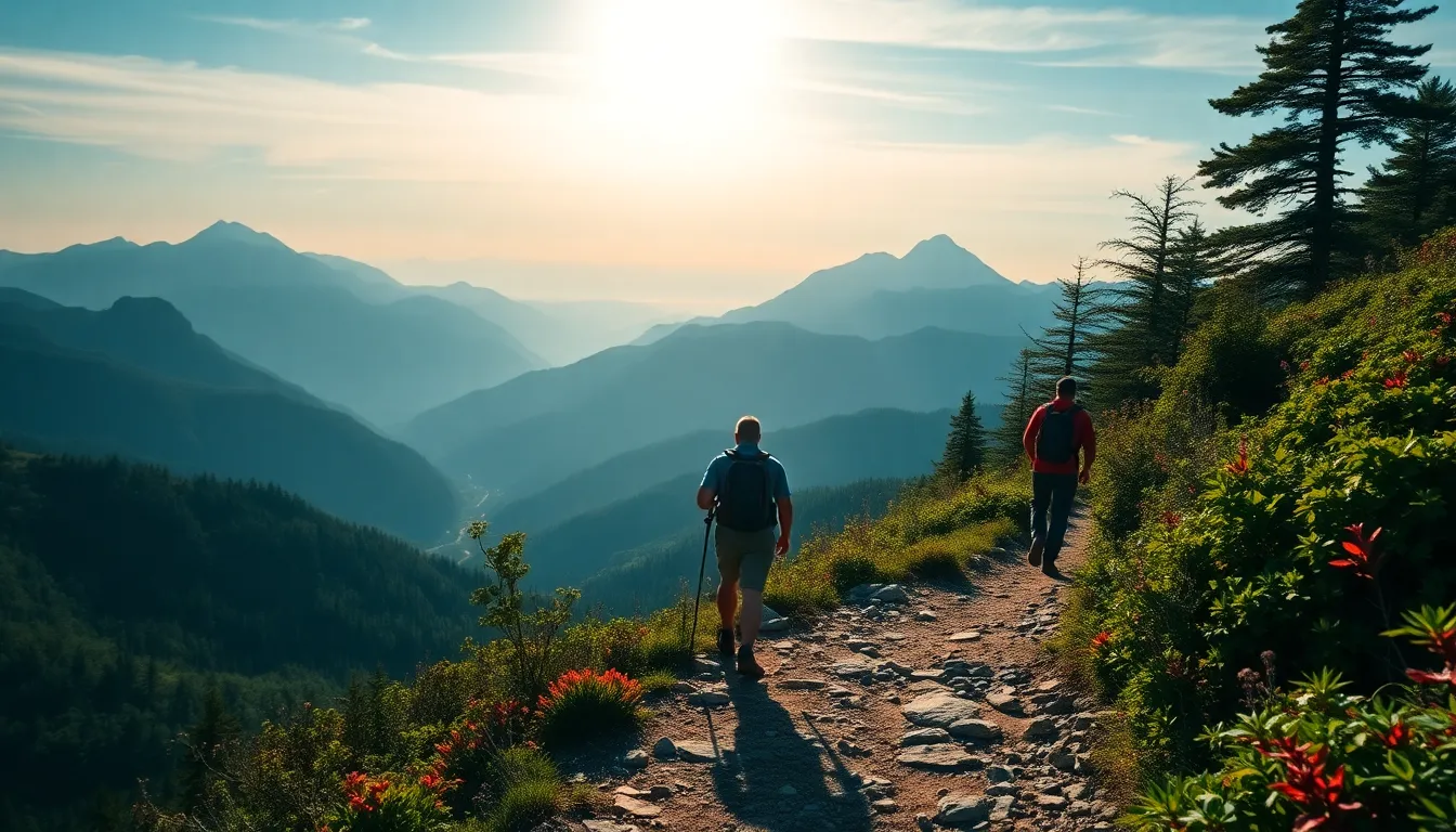 Hiker on Mountain Trail