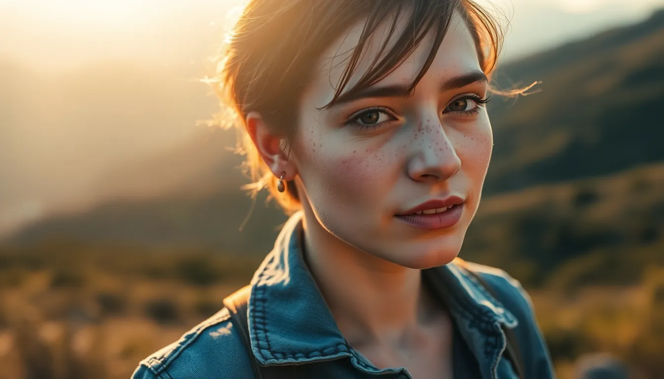 Adventurous Traveler in Scenic Mountains