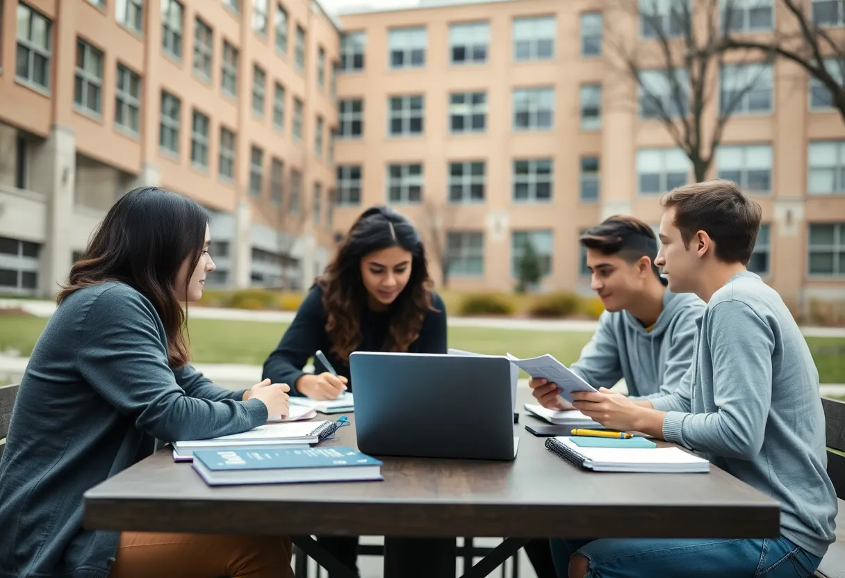 Collaboration at Outdoor Study Table