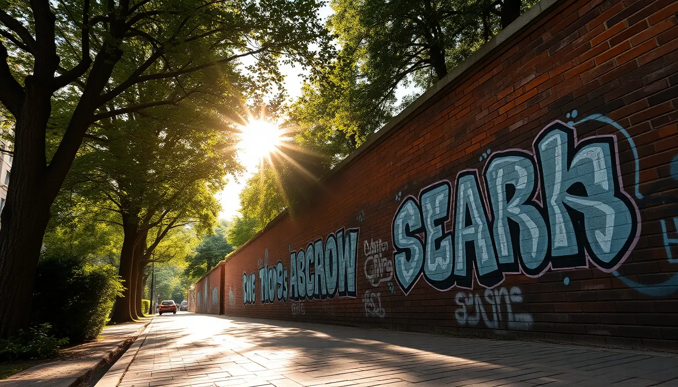 Intricate Street Art Surrounded by Nature