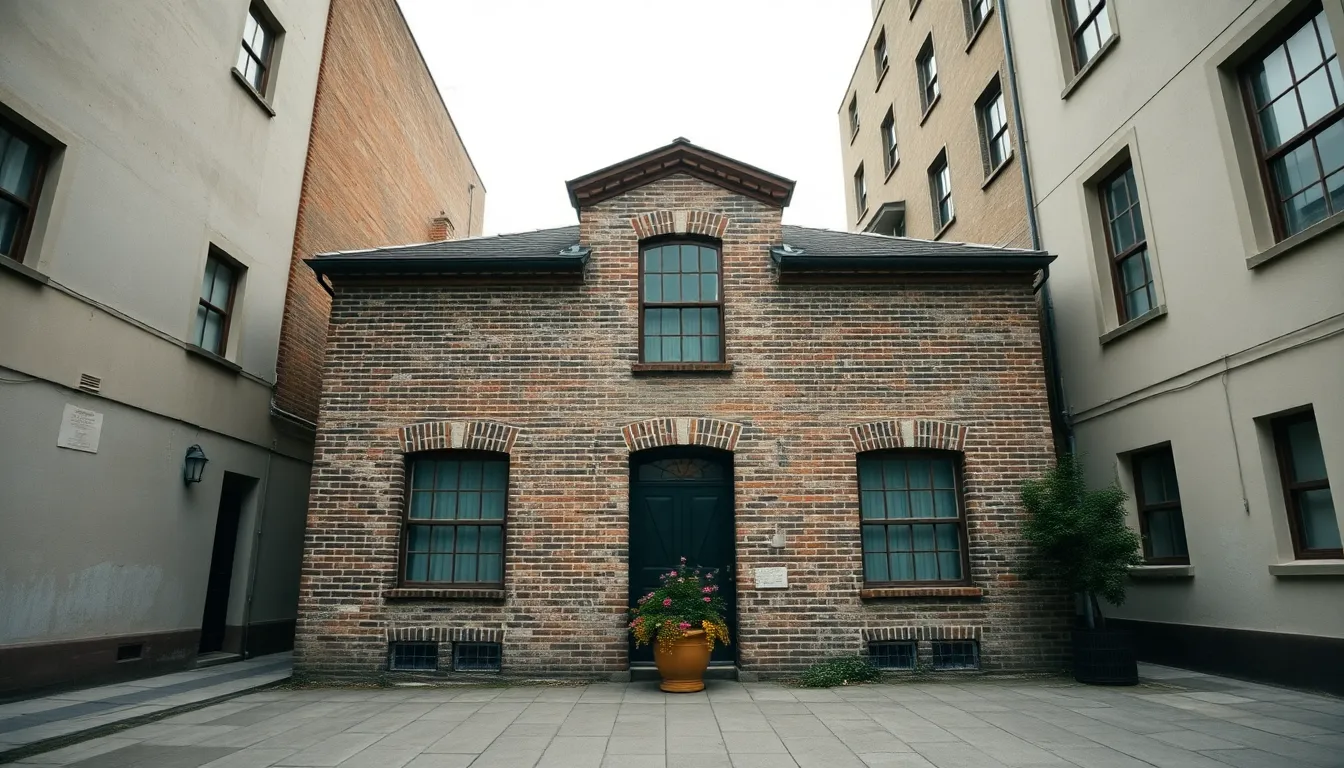 Charming Urban Corner with Brick Architecture
