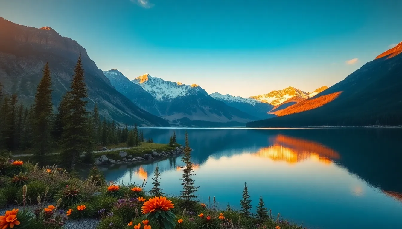 Mountain Landscape at Golden Hour