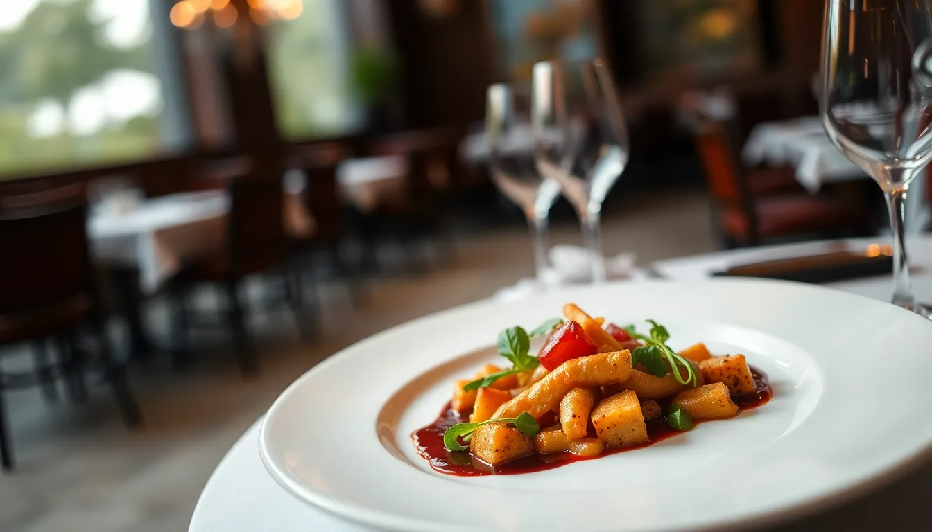 Gourmet Plated Dish in Upscale Restaurant