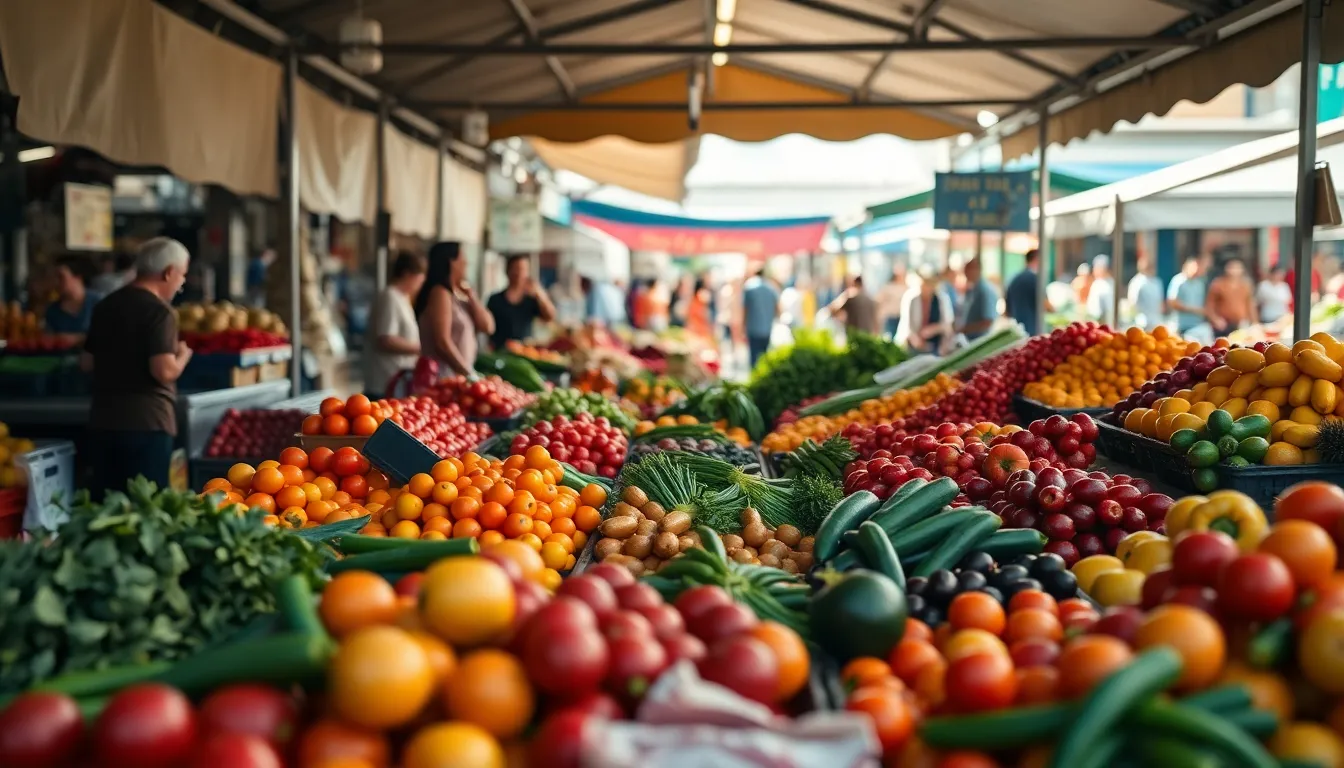 Vibrant Outdoor Market Scene