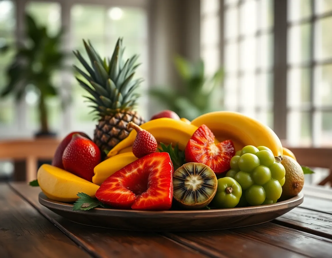 An elegantly dressed couple sits closely in a luxurious hotel lobby, enjoying each other's company. The soft lighting enhances their smiles and the warmth of the plush surroundings. Large windows bathe the space in diffused daylight, showcasing rich textures of furniture and greenery. The atmosphere is romantic, perfect for a getaway.