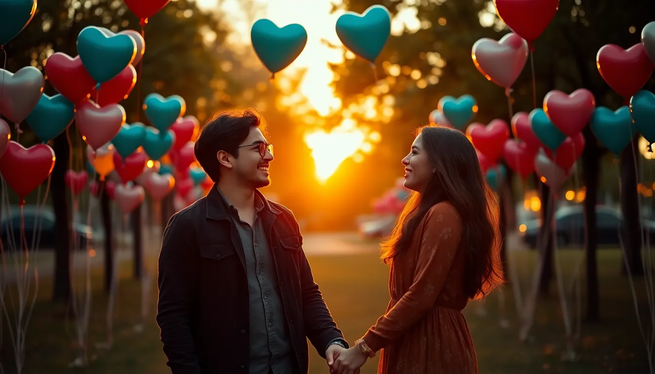 A close-up of two intertwined hands, a symbol of love and connection, illuminated by soft candlelight. The warm glow enhances the intimate mood, showcasing delicate gold rings and beautifully manicured nails. The shallow depth of field highlights the hands against a softly blurred background, creating a sense of closeness. This image captures the essence of romantic moments shared on Valentine's Day.