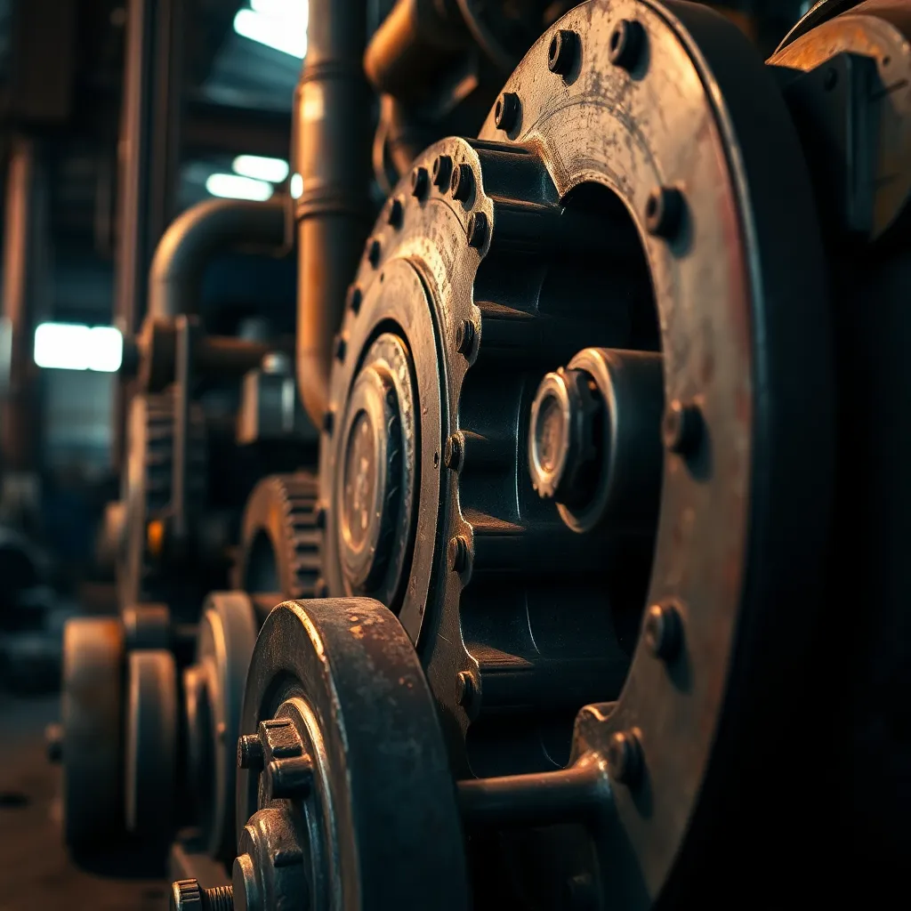 Close-Up of Industrial Machinery Details