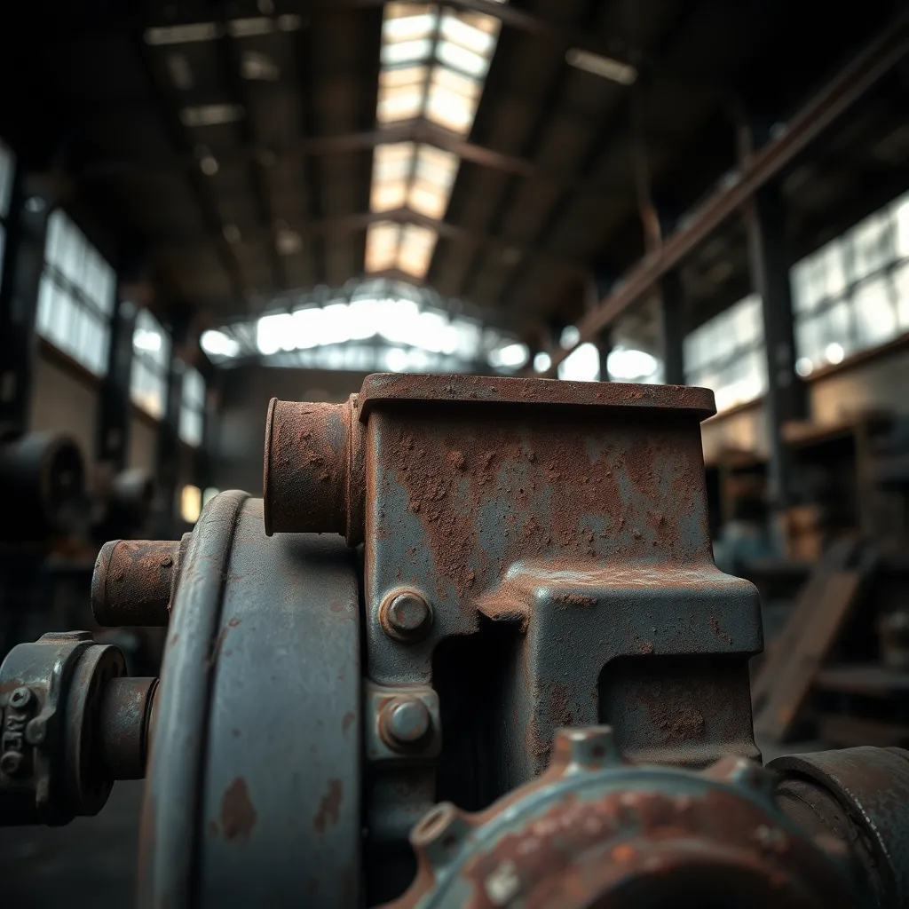 Rusty Machine Part in Warehouse