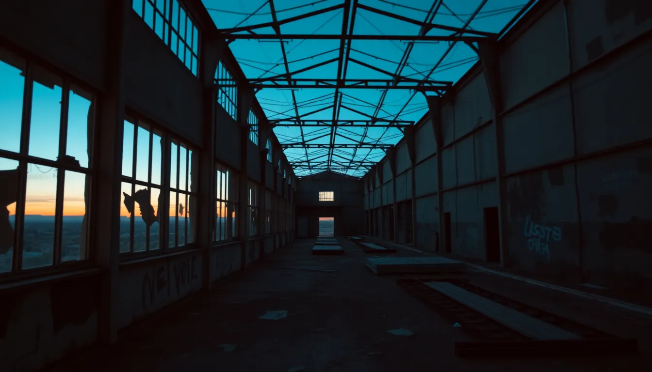 Abandoned Warehouse at Twilight