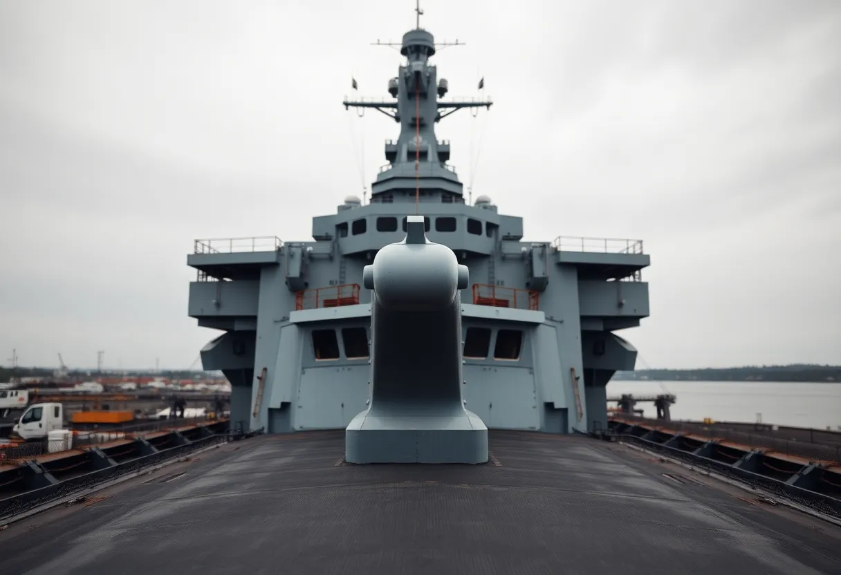 Battleship in Dry Dock