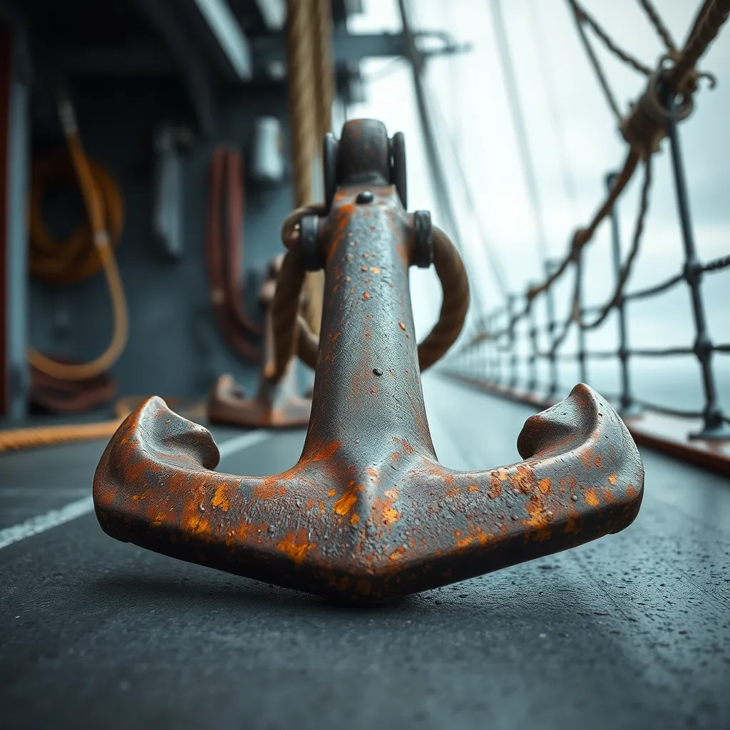 Close-Up of Navy Ship's Anchor