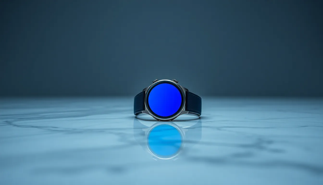 Modern Smartwatch on Marble Surface