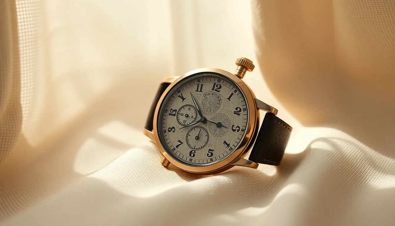 Vintage Wristwatch on Linen Fabric