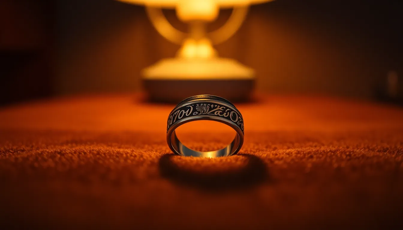 Smart Ring on Velvet Background